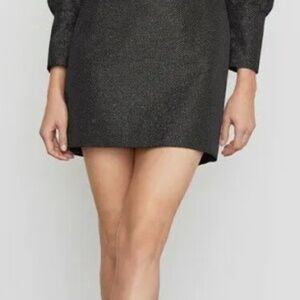BCBGMAXAZRIA METALLIC PUFF SHOULDER DRESS